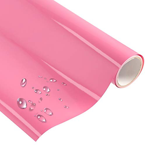 timalo Premium Klebefolie Möbelfolie Bastelfolie Hochglanz ROSA - 1 Meter x 63 cm Meterware Küchenfolie Möbel, Türen Folie Küche