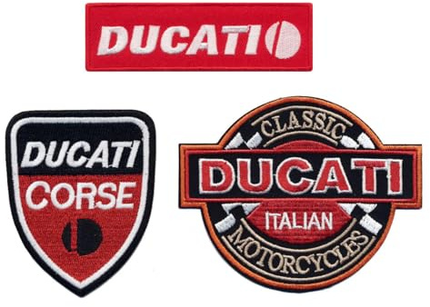 Ducati Aufnäher Aufbügler Patches 3 Stück Motorrad Diavel Biker Italien
