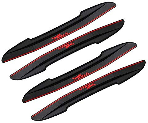 Raiphy 4x Car Door Protection Bumper Car Door Edge Protector Anti-rub Anti-Collision Protector Car rearview mirror edge Protection (Black)