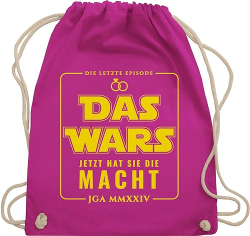 Turnbeutel Rucksack - Junggesellenabschied Männer - JGA 2025 Das Wars Jetzt hat sie die Macht - Unisize - Fuchsia - team polter rucksäcke jungesellenabschied bräutigam juterucksäcke outfit