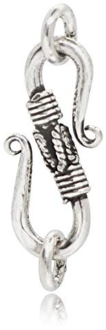 TJS 25 mm S-förmiger Hakenverschluss, 925 Sterling Silber Verschlüsse, S-förmiger Haken- und Ösen-Verschluss, Schmuck, DIY Fundstücke für Handwerk Armband Schmuckherstellung