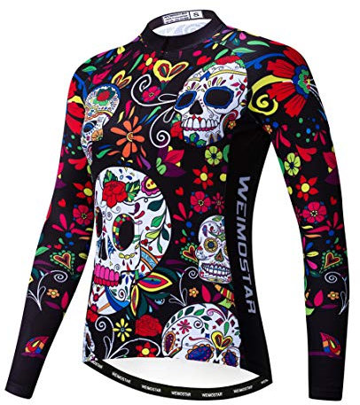 Radtrikot Langarm Damen Mountainbike Trikot Zip Shirts Rennrad Bekleidung Outdoor Sport Racing MTB Tops für Damen Damen Bouse Herbst Herbst Atmungsaktiv Schnelltrocknend Größe L