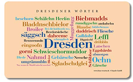 Frühstücksbrettchen Dresdener Wörter, Schneidebrett mit den Dresdenern Wörtern - Eine schöne Geschenkidee