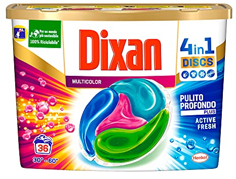 Dixan Capsule Multicolor per Lavatrice 4 In 1, 36 Lavaggi