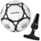 Optimum Classico All-Weather Football Ball - Stylish, Soft-Touch PVC, Even Pressure, Ideal for Training & Matches, Suitable for All Grounds - Black/Blue - Size 4 - With Pump
