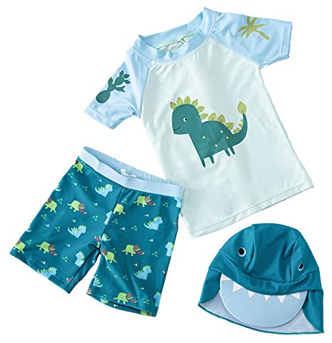 Jimmackey T-Shirt de Bain Anti-UV pour Enfants Maillot de Bain à Manches Courtes garçon Rashguard séchage Rapide UPF 50+