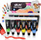 Colorful Juego de pintura de tela para ropa, 12 colores, kit de pintura permanente para zapatos, lienzo, juego de pintura no tóxica para adultos, principiantes y artistas