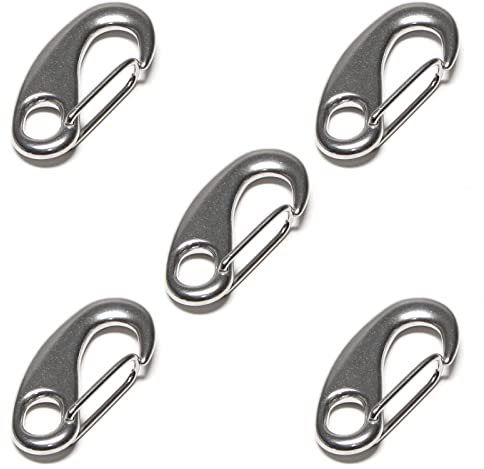 PRIOstahl Schnapphaken Karabiner Karabinerhaken Karabinerhaken Schnellverschlusskarabiner - 100 mm x 5 Stück Haken Schnapper Verbindungselement zur Befestigung Verbinder Verbindung aus Edelstahl V4A