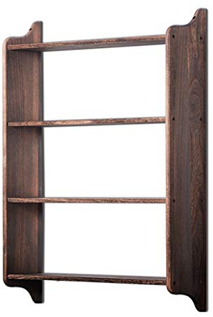 Büro Bücherregal 4-lageres Trennwand Floating Bücherregal Hochleistungs-Wand-montiertes Regal Schlafzimmer Wohnzimmer Büro Lagerregal, Badezimmer-kosmetisches Display-Regal (braun) Bodenanzeige Stand