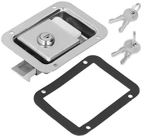 Akozon RV Door Latch, Travel Trailer Lock Stainless Steel Flush Mount Paddle Handle Single Point Latch for Toolbox Cabinet Electric Box