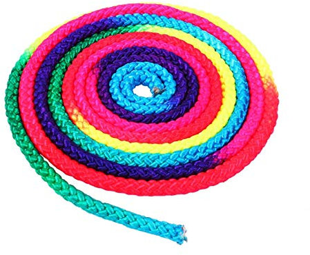 BORDSTRACT Colorful Rainbow Jumping Rope for Exercise & Fitness, 2.8m Gymnastic Skipping Rope for Kids & Adults