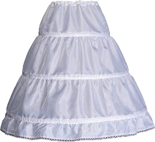 Reifrock Mädchen Petticoat 3 Creolen Petticoat Reifrock Full Slip Blumenmädchen Krinoline Rock(Weiß,2-6 Jahre)
