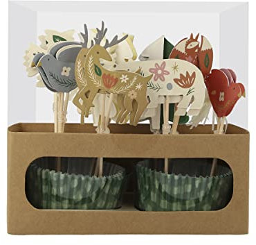 Meri Meri Folk Woodland Cupcake-Set, 24 Stück