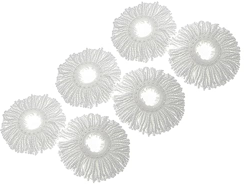vhbw 6x Replacement Mop Heads compatible with Leifheit Clean Twist Mop Ergo, Combi Mop Mop - Microfibre Attachment, White
