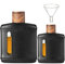 Handgefertigte Echtleder-Flachmann für Likör für Männer, Glas-Whiskeyflasche mit Trichter und Holzdeckel, Premium-Flachmann-Set, Geschenkidee für Männer und Frauen (100 ml + 200 ml)