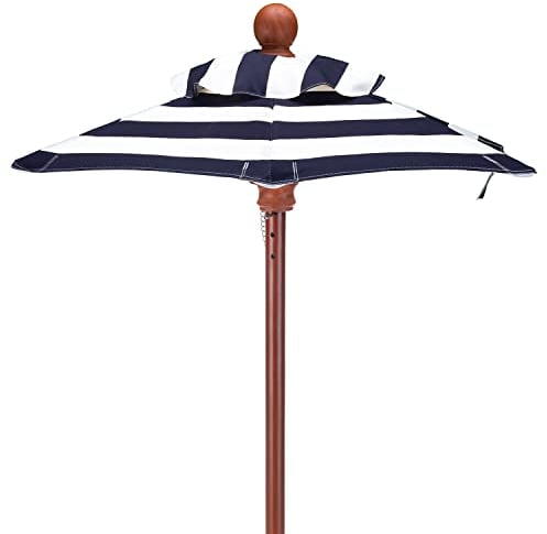anndora Mini Tisch Sonnenschirm Dekoschirm 100 cm rund mit Winddach - Gestreift Blau Weiß