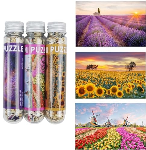 Misitu 3-pack 150-Pieces Mini Puzzles Set for Adults Challenging Game for Adults (Lavender)