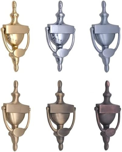 6 or 8 Victorian Solid Brass Urn Door Knockers - 6 Finishes (Satin Chrome, 6)