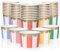 MATICAN Paper Ice Cream Cups - 50-Count 9-Oz Disposable Bowls for Desserts & Soups - Pastel Stripes with Gold Foil