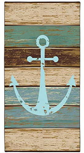 Zomer Strandtuch groß 90x180 cm Schnelltrocknendes Mikrofaser Bedrucktes mit Schiffsanker Motiv