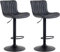 CLP 2er Set Barhocker Linus - Höhenverstellbare Barstühle - 360° Drehstühle Mit Rückenlehne Für Küche Und Bistro, Farbe:schwarz, Material:Kunstleder