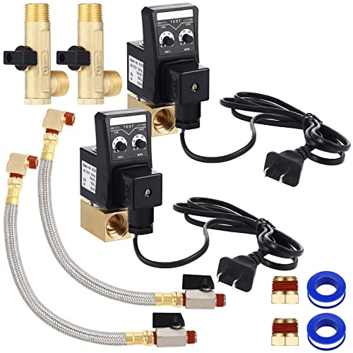 Bonuci 2 Sets Electronic Drain Valve Kit Automatic, 110v, Separating