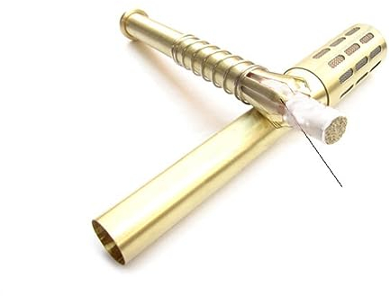Lurrose Moxa Roller Stick Aus Messing Für Moxibustion Tragbares Massagegerät Zur Verbesserung Der Blutzirkulation Effektive Akupressur Für Gesicht Nacken Und Körper Gold
