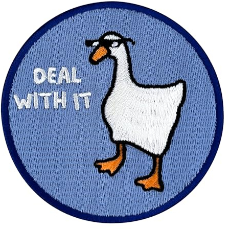 Urbanski Patch 'Lustige Gans mit Brille - Deal with it' - 7,4 x 7,4 cm - Aufnäher - Appliqué - 1 Stück