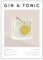 ETEKNIC Kitchen Wall Art Gin And Tonic Classic Cocktail Poster Mixology Recipe Drinks Print Home Bar Accessories Dining Room Decor Sign Gifts (A4, Print Only)