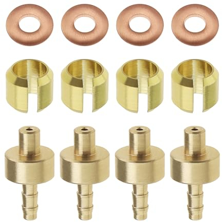 VGOL 4 Sets Fahrrad Bremse Olive Einsatz Kompatibel mit Hope Bremsschläuchen Mountainbike Scheibenbremse Olive und Einsatz Pack Bremsleitung Olive Connector Insert Ersatz