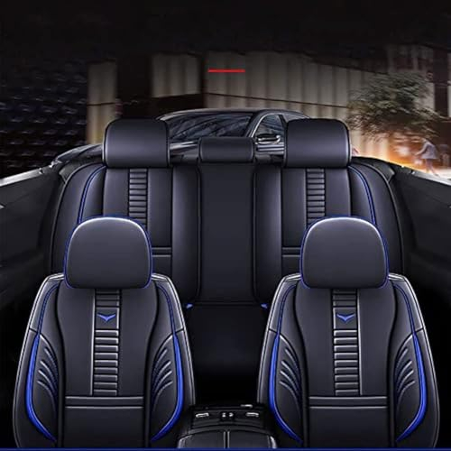 EVANEM Autositzbezüge,Kompatibel mit VW T-Cross,Autoinnenraum,A-Black-Blue