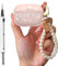 Mezrkuwr Kompatibel mit AirPods Pro 2 Pearl Schlüsselanhänger Hülle mit Reinigungsset, niedliche glitzernde stoßfeste TPU Abdeckung für Mädchen und Frauen, Rosa