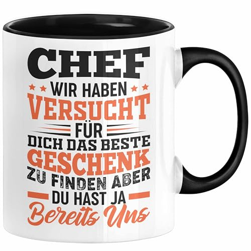 Chef Geschenk Tasse Wir Haben Versucht Das Beste Geschenk Für Dich Zu Finden Bester Chef Geschenkidee Lustig (Schwarz)