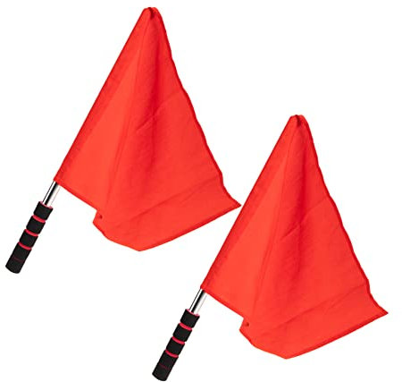 Generico 2 Pezzi Bandiera di Segnale Bandiera di Segnale Manuale Bandiere Stradali Bandiere per Arbitri Bandiera A Manovella Sventola Bandiere per Le Corse Bandiera di Conduzione Bandiera