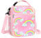 Clastyle Rainbow Insulated Kids Lunch Bag Large Thermal Cooler Bag for Girls Picnic School Toddler Lunch Box Tote,Pink Cloud