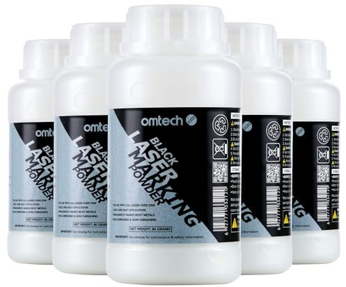 OMTech Laser Marking Powder, 120 mL Metal Laser Marking Fluid for CO2 Laser Engraver, High Contrast Laser Marking Ink for Metal, Laser Black Ink Laser Ink Agent (10 Bottle)