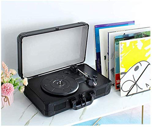 HAVVMK Reproductor De Vinilo Vintage, Tocadiscos Portátil De Tres Velocidades USB Bluetooth 18/20/30 Cm Reproductor De Discos De Vinilo con Altavoces Estéreo Incorporados Auriculares gram