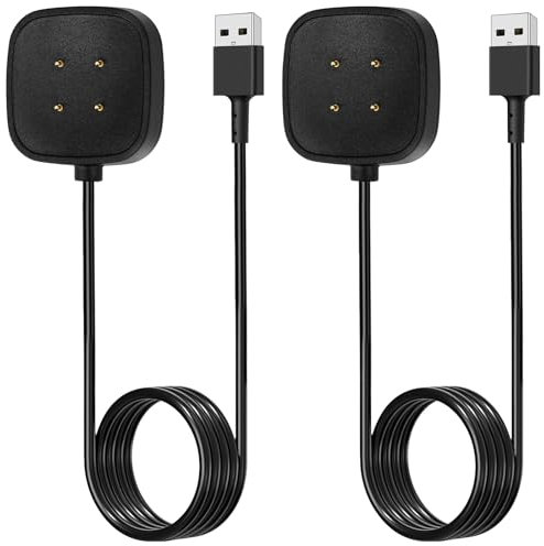 AXFEE 2 Pack Ladekabel für Fitbit, Kompatibel mit Fitbit Sense/Sense2/Versa 3/Versa 4-mit 1m/3.3FT USB Kabel