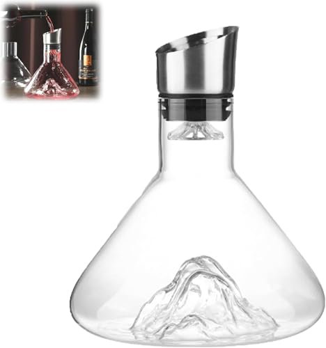 MFDZ Revella Wine Decanter,Clear Wine Decanter,Filtration Decanter,Rotating Crystal Wine Decanter,Bar Accessoires,Enhanced Aeration & Filtration Decanter,For Wine Bottles,Clear
