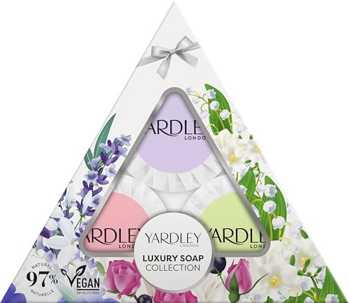 Yardley London Mini Luxury Soap Collection, Featuring Signature Scents, for Gentle Cleansing and Deep Hydration 3x50g