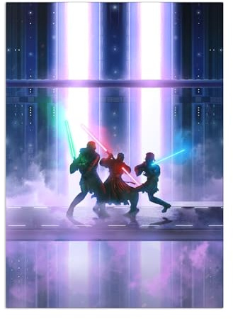 Displate Offiziell Star Wars MetallPoster Magnetische Befestigung Inklusive Lizenziert Bilder Hochwertiges Poster The Dark Side - Star Wars Epic Battles - Duel of Fates Poster 45 cm x 32 cm
