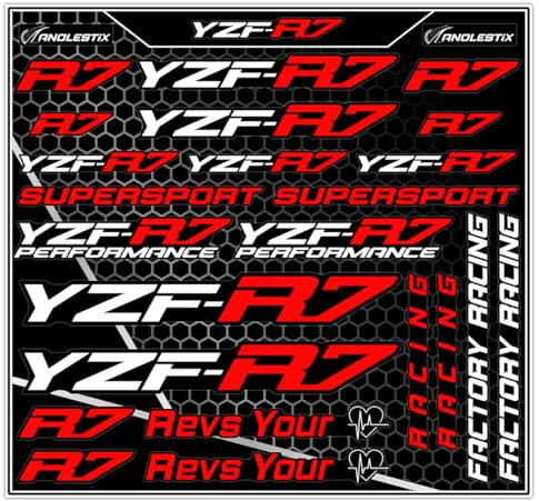 Adesivo Moto Adesivo Vinile Moto per Yama&Ha YZF-R7, Può Essere Usato come Adesivo per Carenatura Riservare Benzina Moto (Oro opaco)