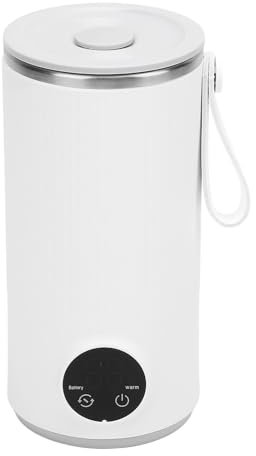 Bollitore Elettrico da Viaggio, Mini Bollitore da caffè Portatile da 400 Ml, Scaldabagno in Acciaio Inossidabile con 4 Controlli della Temperatura, Ricaricabile Tramite USB