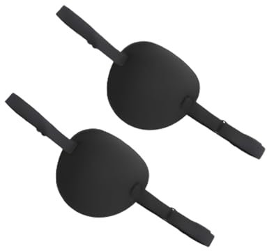 Diffaxy Lot de 2 cache-yeux pour adultes - Avec boucle réglable - Design concave 3D - Cache-œil de pirate pour amblyopie, strabisme - Œil gauche et droit