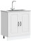 IKAYAA Armario Bajo para Fregadero Kalmar, Mueble Fregadero Cocina, sin encimera, 80 x 46 x 81.5 cm Blanco
