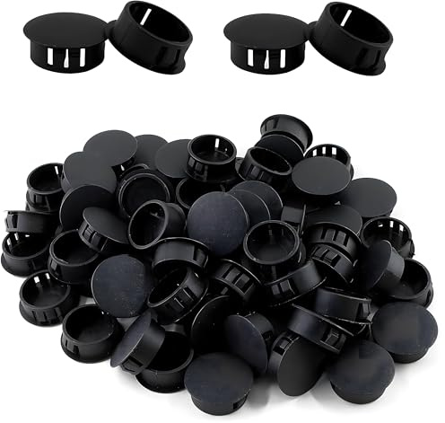 10 Stück Schwarze Abdeckkappen für Bohrlöcher Set, Bohrloch Abdeckkappen, Abdeckkappen Set, Möbel Lochabdeckung für Bohrungen Schrauben (Schwarz, 10MM)