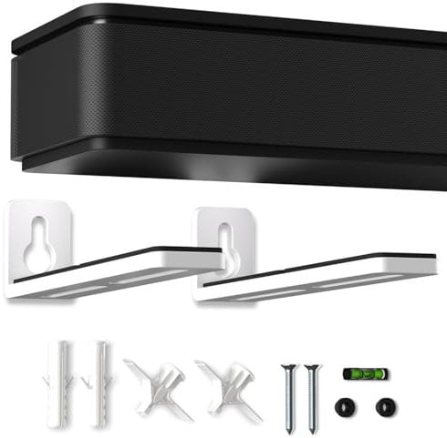suptek Universal Soundbar Wall Mount Shelf – Wall Mount Bracket for Sony, Samsung, Vizio, LG, Sonos Sound Bars – Under TV Mounting, Space-Saving Design SBR001GDLW
