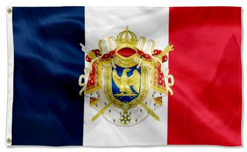 Tapisserie drapeau Napoléon de France - 9,1 x 1,5 m - Couleurs vives - Double couture - Polyester (I, imprimé double face)