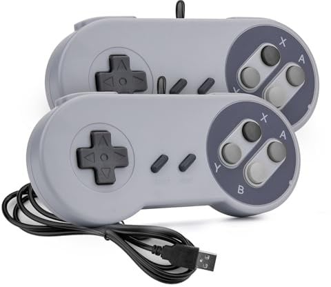 Rii USB Classic Controller Gamepad Joypads (2 Pack, 1.5M), klassischer USB Gamepad-Joystick, PC Super Classic Joypad-Gamestick für PC, Raspberry Pi, Windows MAC Liunx, Android