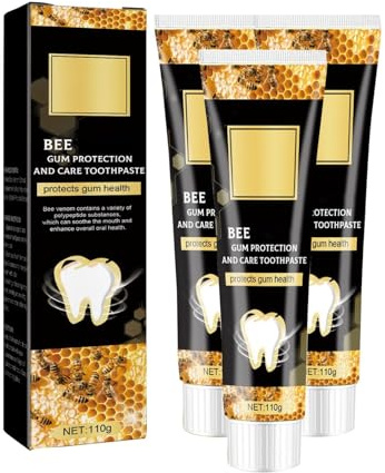 Bienengiftsalbe Cream, Bienen Propolis Zahnpasta Natürliche Aufhellende Zahncreme Gegen Verfärbungen Und Für Gesundes Zahnfleisch Für Sensible Zähne Und Frischen Atem Mit Plaque-Entfernung (3PCS)